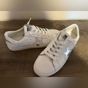 Vintage Havana White Sneakers with Silver Accents